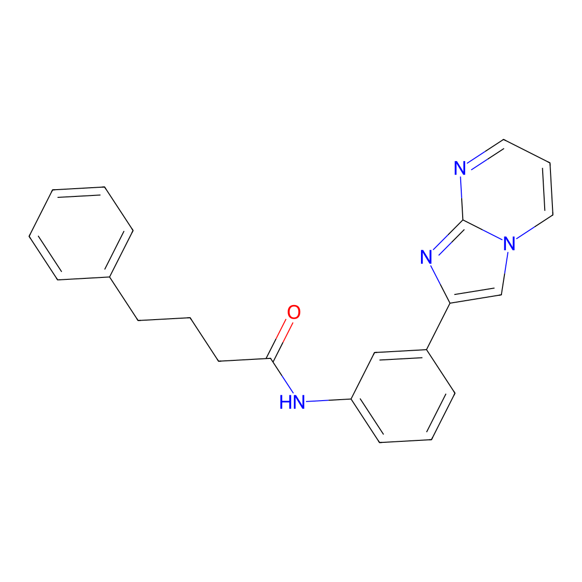N-(3-{imidazo[1,2-a]pyrimidin-2-yl}phenyl)-4-phenylbutanamide molecular structure, CAS 862810-08-0