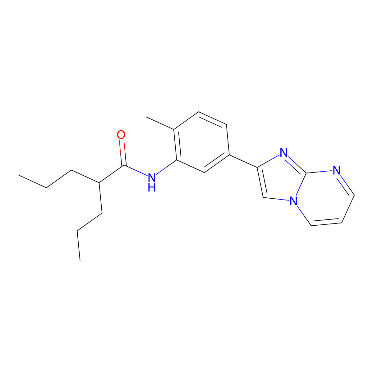 N-(5-{imidazo[1,2-a]pyrimidin-2-yl}-2-methylphenyl)-2-propylpentanamide molecular structure, CAS 862810-15-9