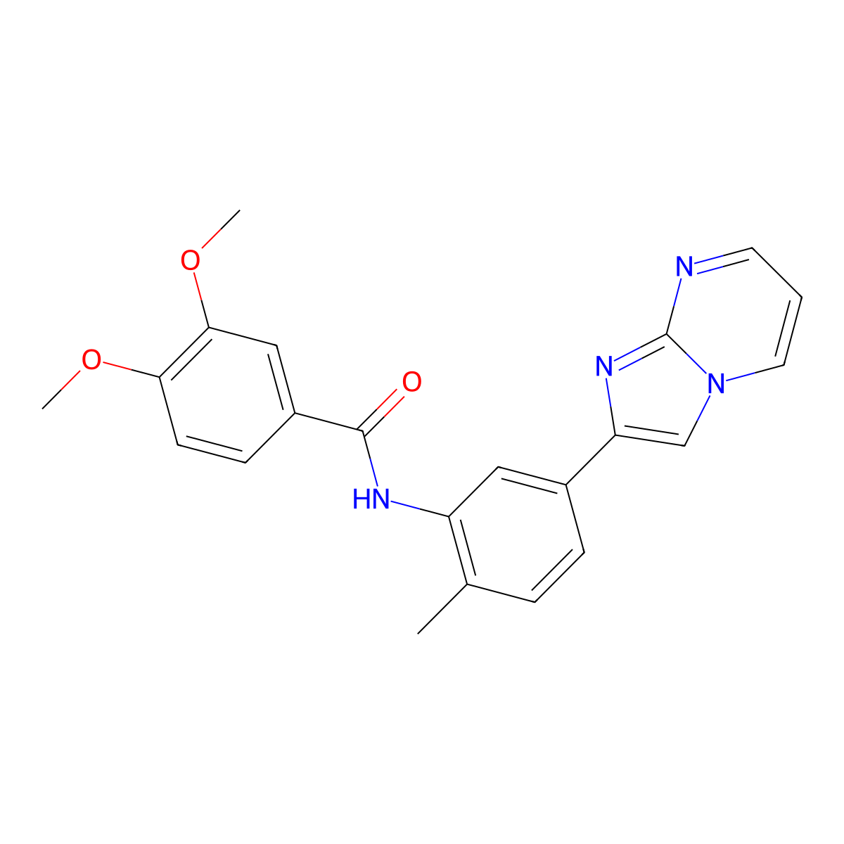 N-(5-(imidazo[1,2-a]pyrimidin-2-yl)-2-methylphenyl)-3,4-dimethoxybenzamide molecular structure, CAS 862810-24-0
