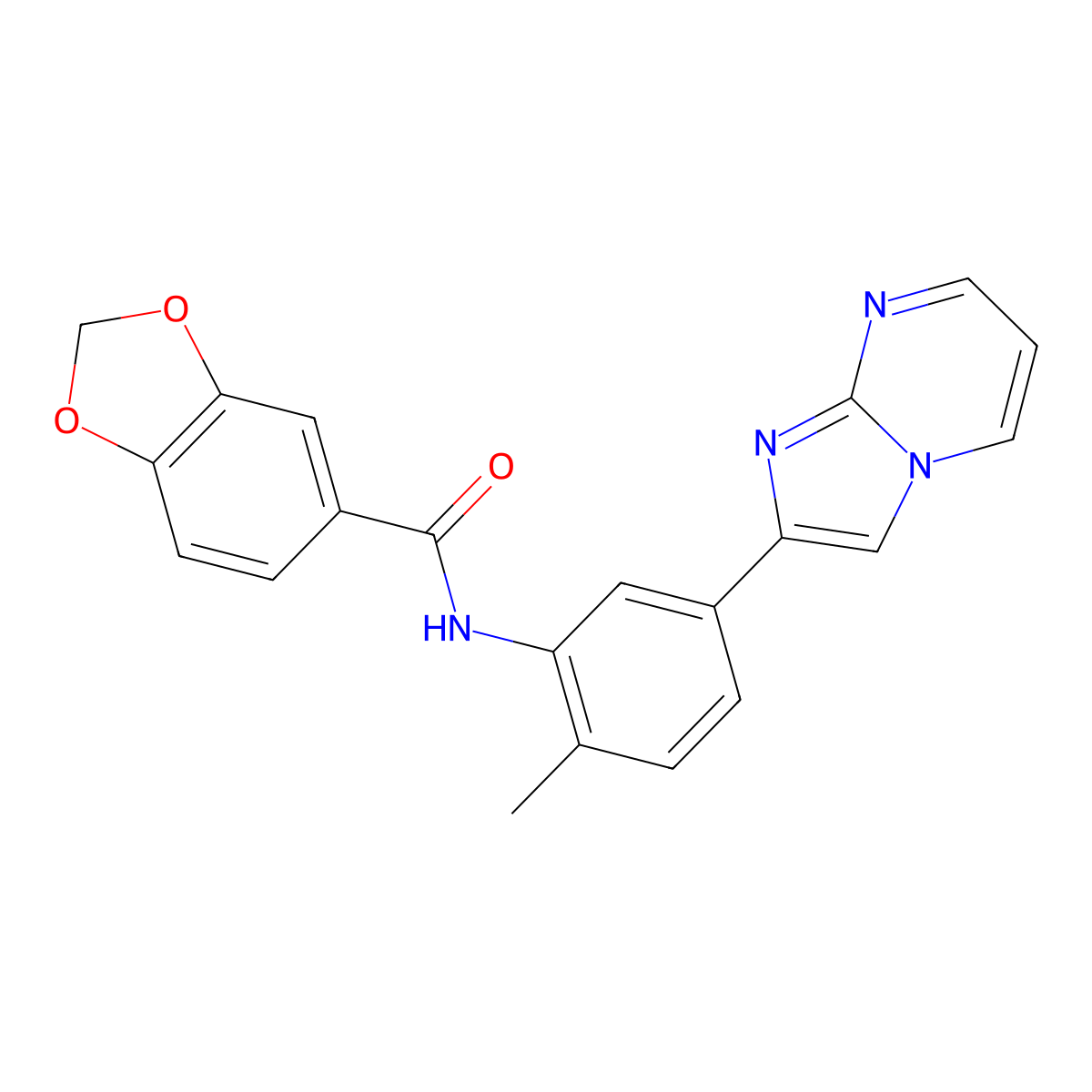 N-(5-(imidazo[1,2-a]pyrimidin-2-yl)-2-methylphenyl)benzo[d][1,3]dioxole-5-carboxamide molecular structure, CAS 862810-27-3
