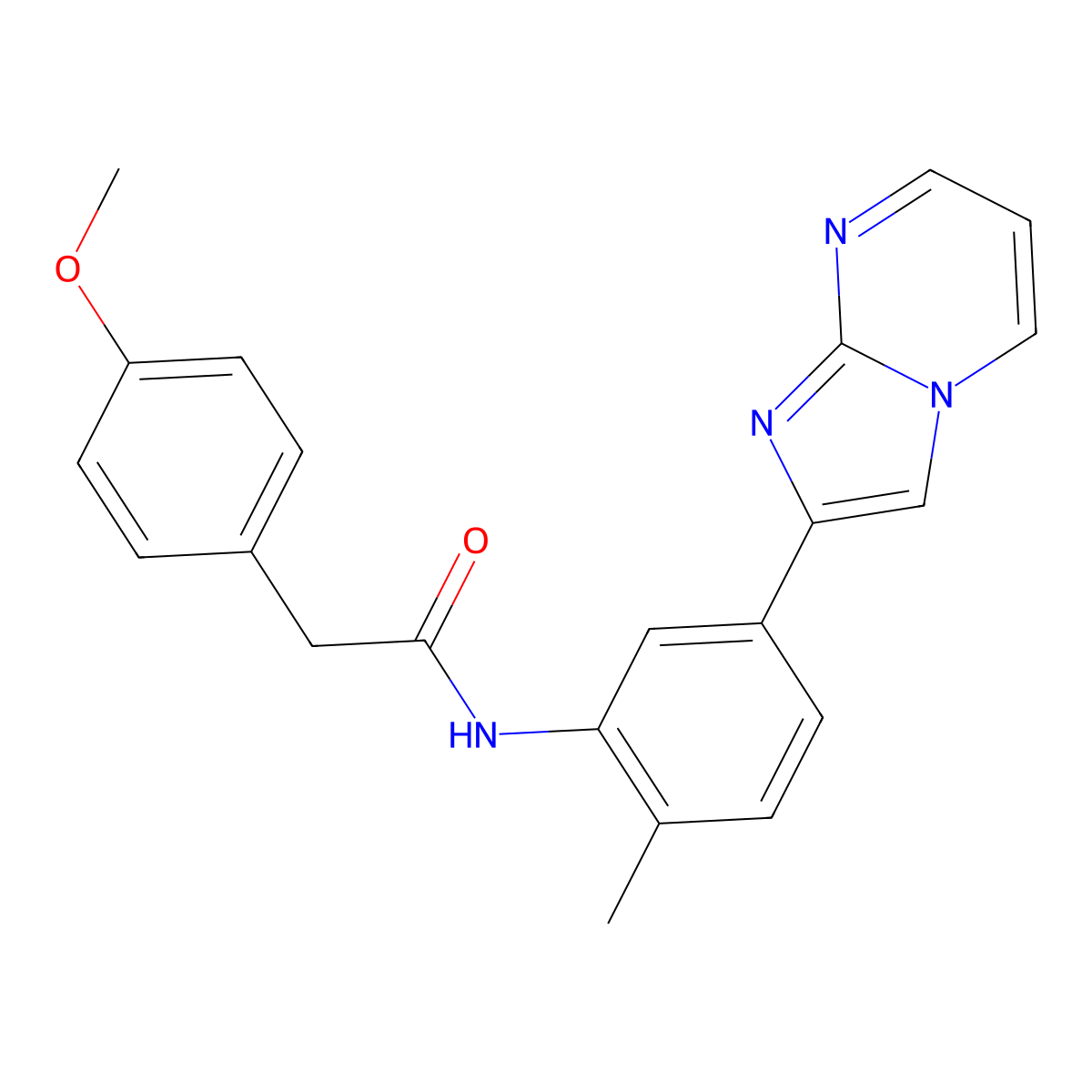 N-(5-(imidazo[1,2-a]pyrimidin-2-yl)-2-methylphenyl)-2-(4-methoxyphenyl)acetamide molecular structure, CAS 862810-46-6