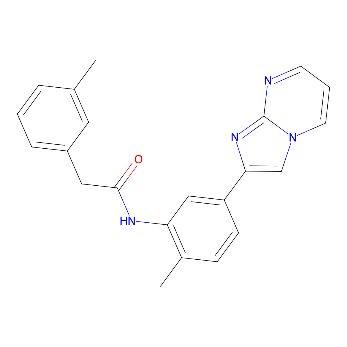 N-(5-(imidazo[1,2-a]pyrimidin-2-yl)-2-methylphenyl)-2-(m-tolyl)acetamide molecular structure, CAS 862810-49-9