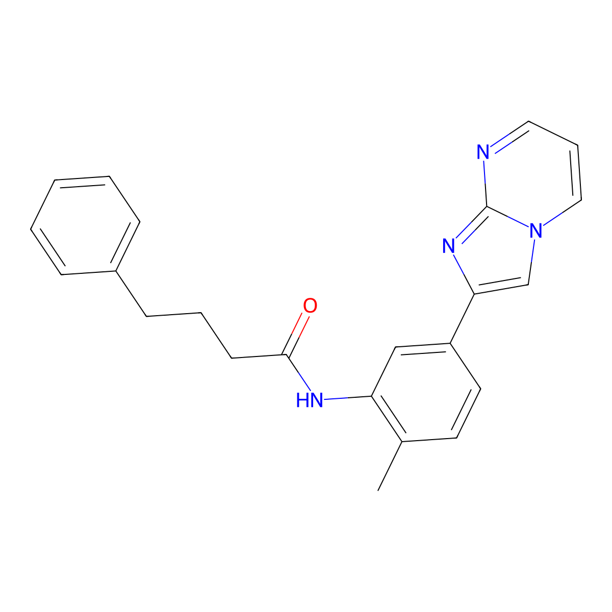 N-(5-(imidazo[1,2-a]pyrimidin-2-yl)-2-methylphenyl)-4-phenylbutanamide molecular structure, CAS 862810-52-4