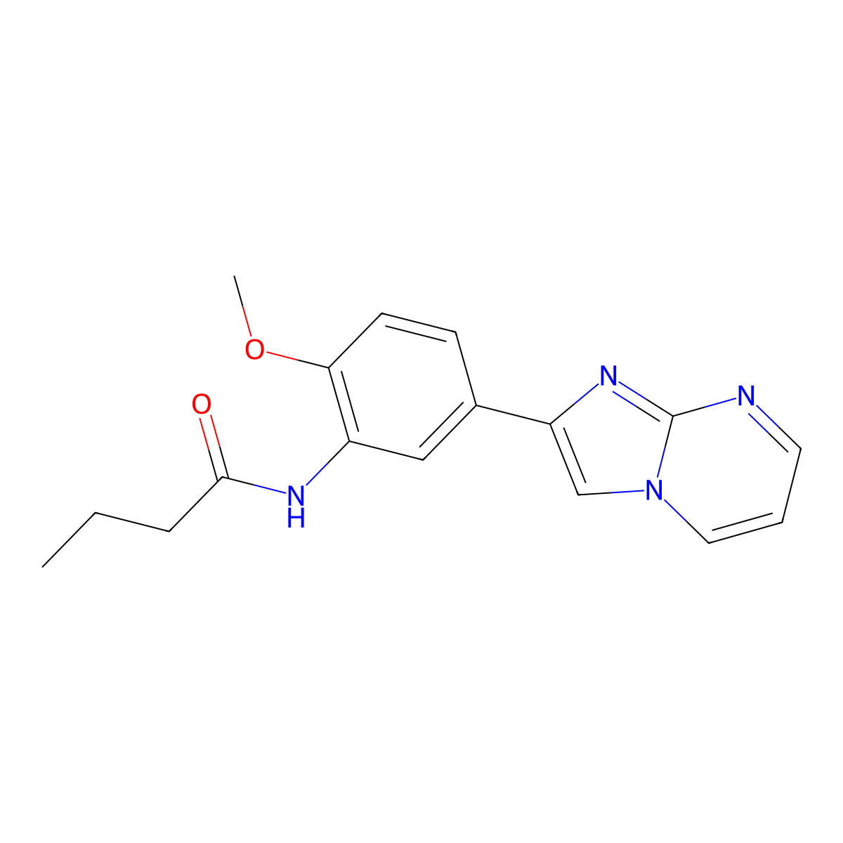 N-(5-imidazo[1,2-a]pyrimidin-2-yl-2-methoxyphenyl)butanamide molecular structure, CAS 862810-58-0