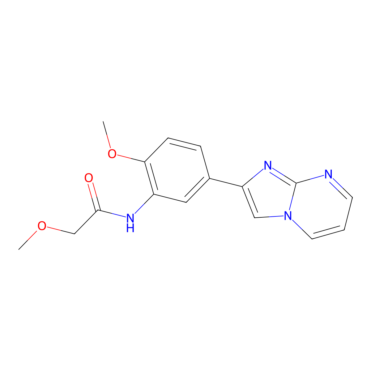 N-(5-imidazo[1,2-a]pyrimidin-2-yl-2-methoxyphenyl)-2-methoxyacetamide molecular structure, CAS 862810-66-0