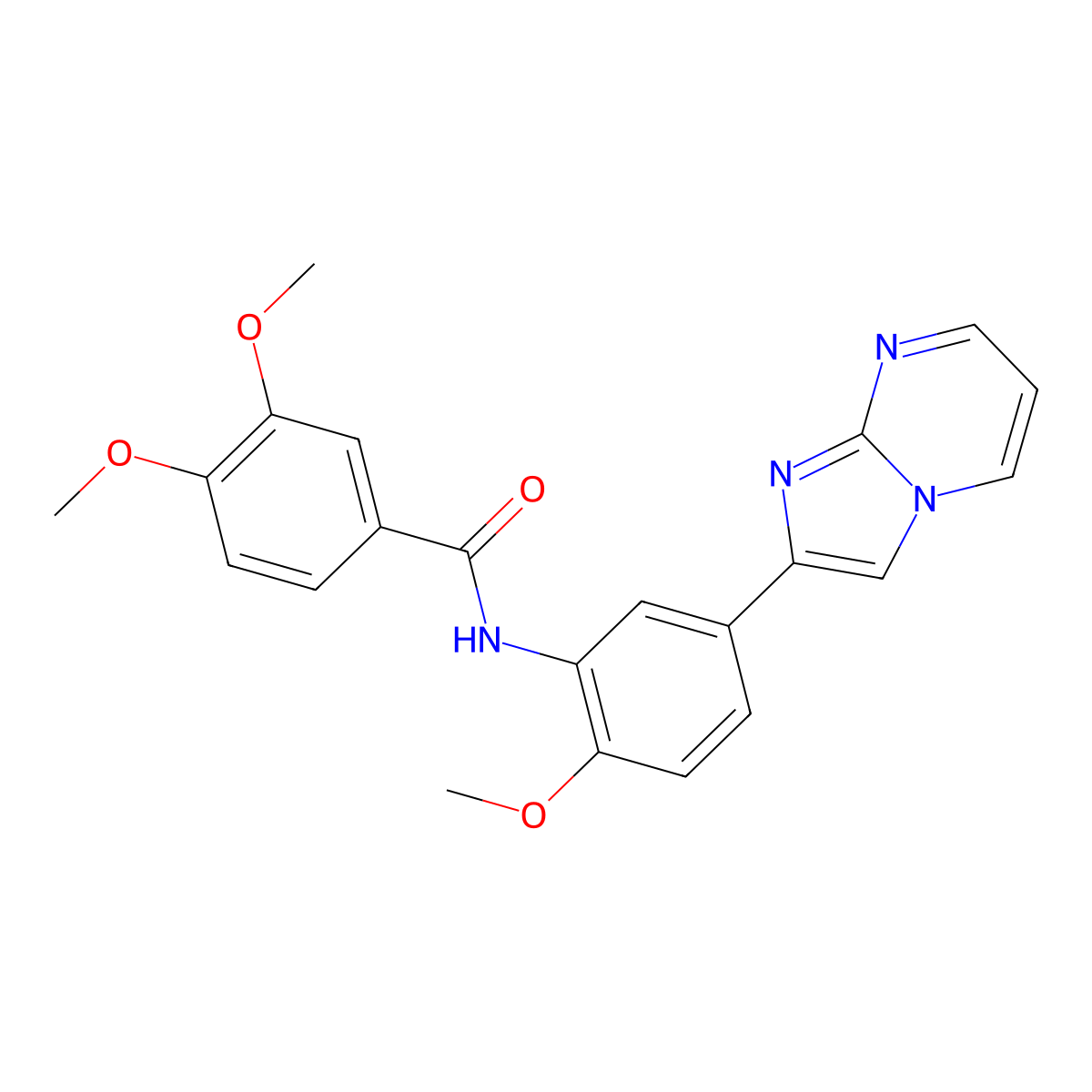 N-(5-{imidazo[1,2-a]pyrimidin-2-yl}-2-methoxyphenyl)-3,4-dimethoxybenzamide molecular structure, CAS 862810-74-0