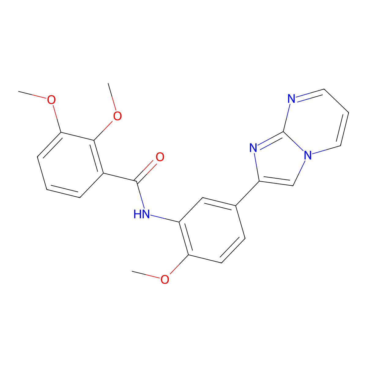 N-(5-imidazo[1,2-a]pyrimidin-2-yl-2-methoxyphenyl)-2,3-dimethoxybenzamide molecular structure, CAS 862810-75-1