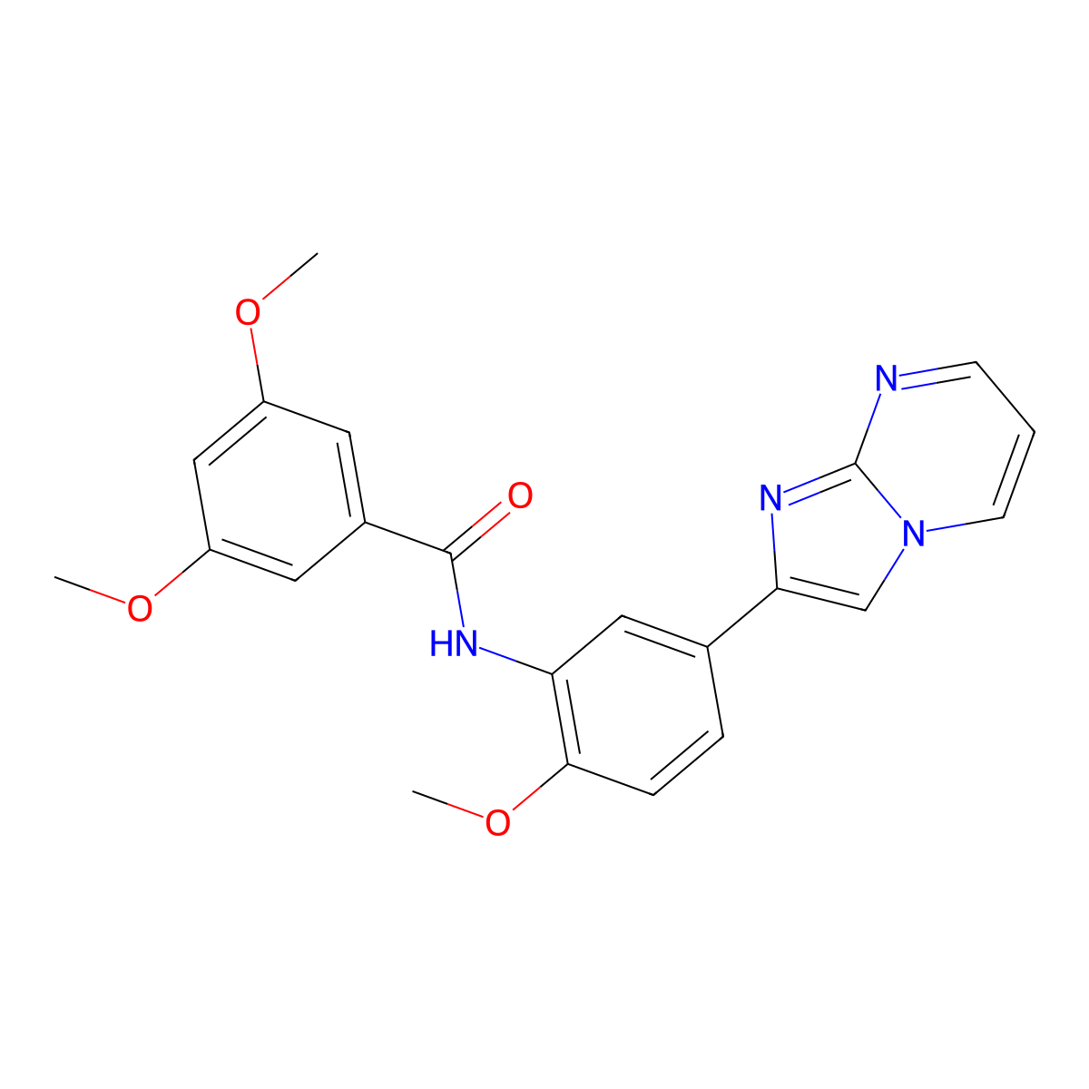 N-(5-{imidazo[1,2-a]pyrimidin-2-yl}-2-methoxyphenyl)-3,5-dimethoxybenzamide molecular structure, CAS 862810-76-2