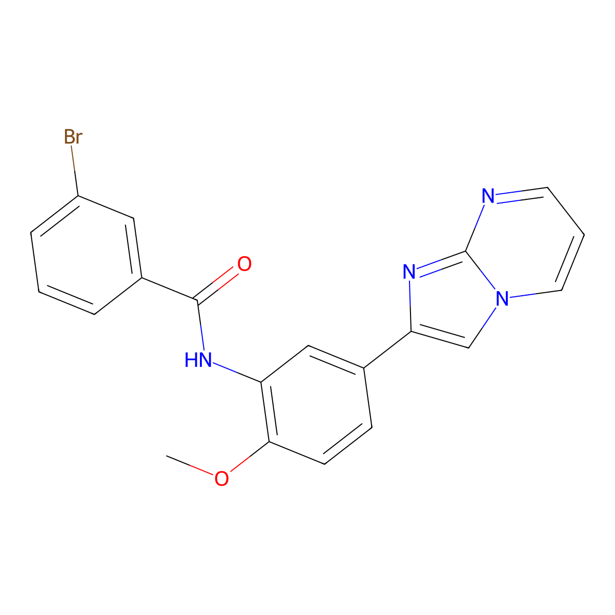 3-bromo-N-(5-{imidazo[1,2-a]pyrimidin-2-yl}-2-methoxyphenyl)benzamide molecular structure, CAS 862810-85-3