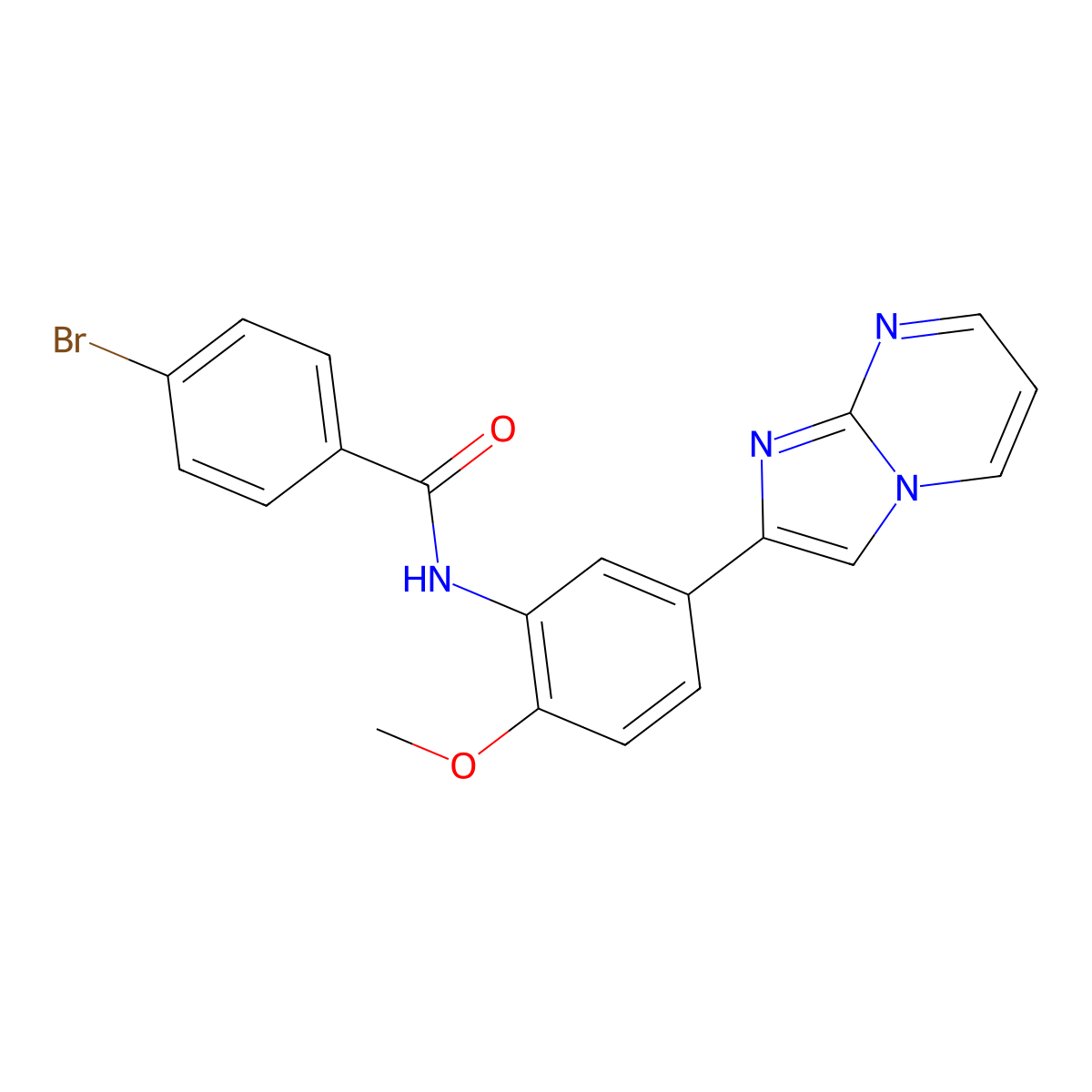 4-bromo-N-(5-(imidazo[1,2-a]pyrimidin-2-yl)-2-methoxyphenyl)benzamide molecular structure, CAS 862810-86-4
