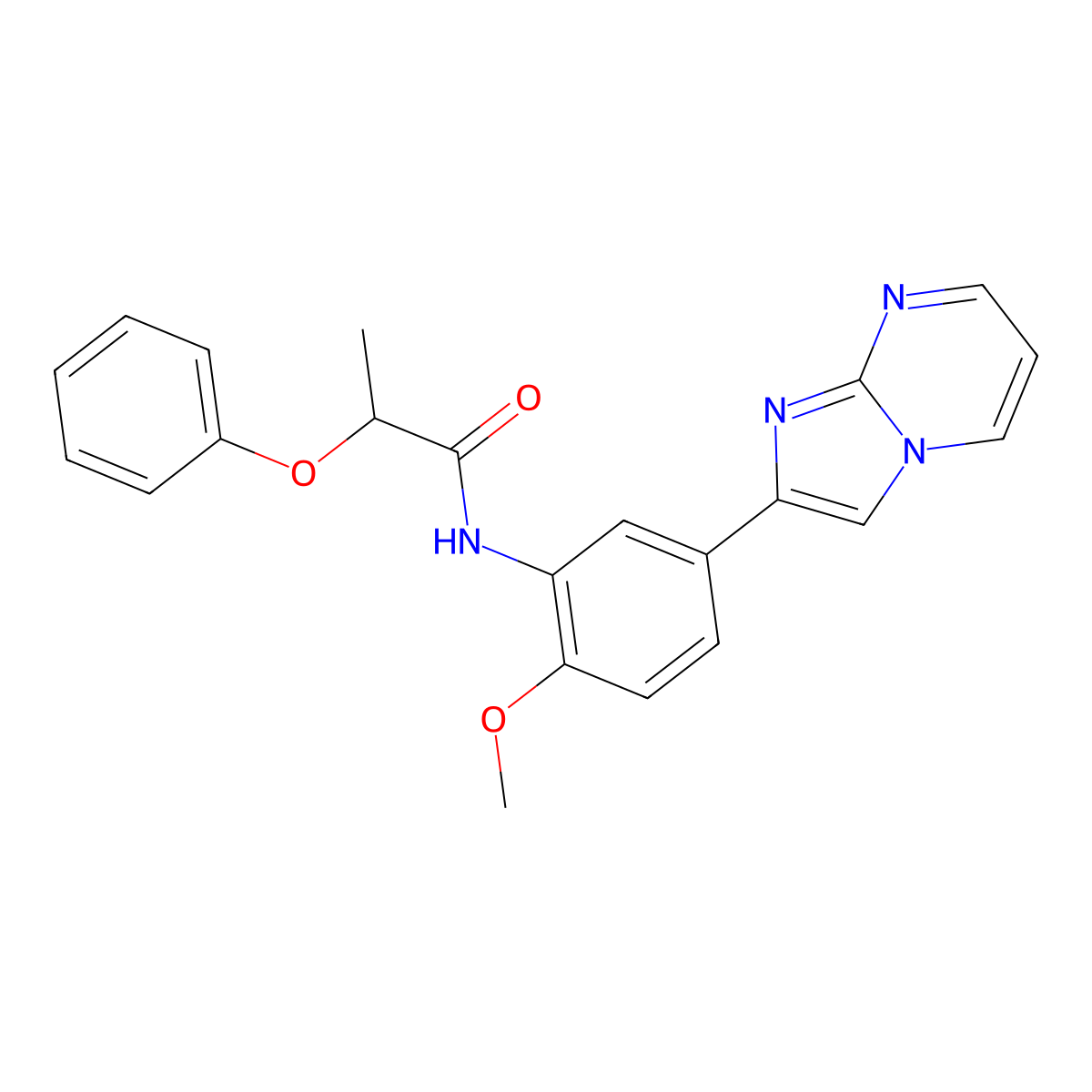 N-(5-(imidazo[1,2-a]pyrimidin-2-yl)-2-methoxyphenyl)-2-phenoxypropanamide molecular structure, CAS 862810-96-6