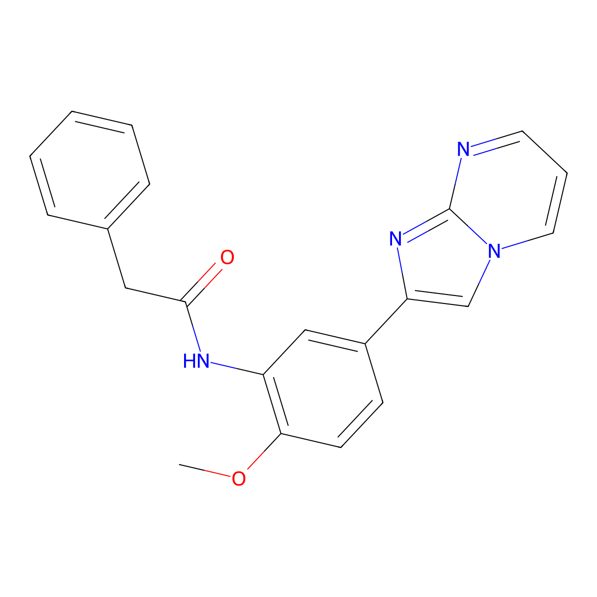 N-(5-{imidazo[1,2-a]pyrimidin-2-yl}-2-methoxyphenyl)-2-phenylacetamide molecular structure, CAS 862810-99-9