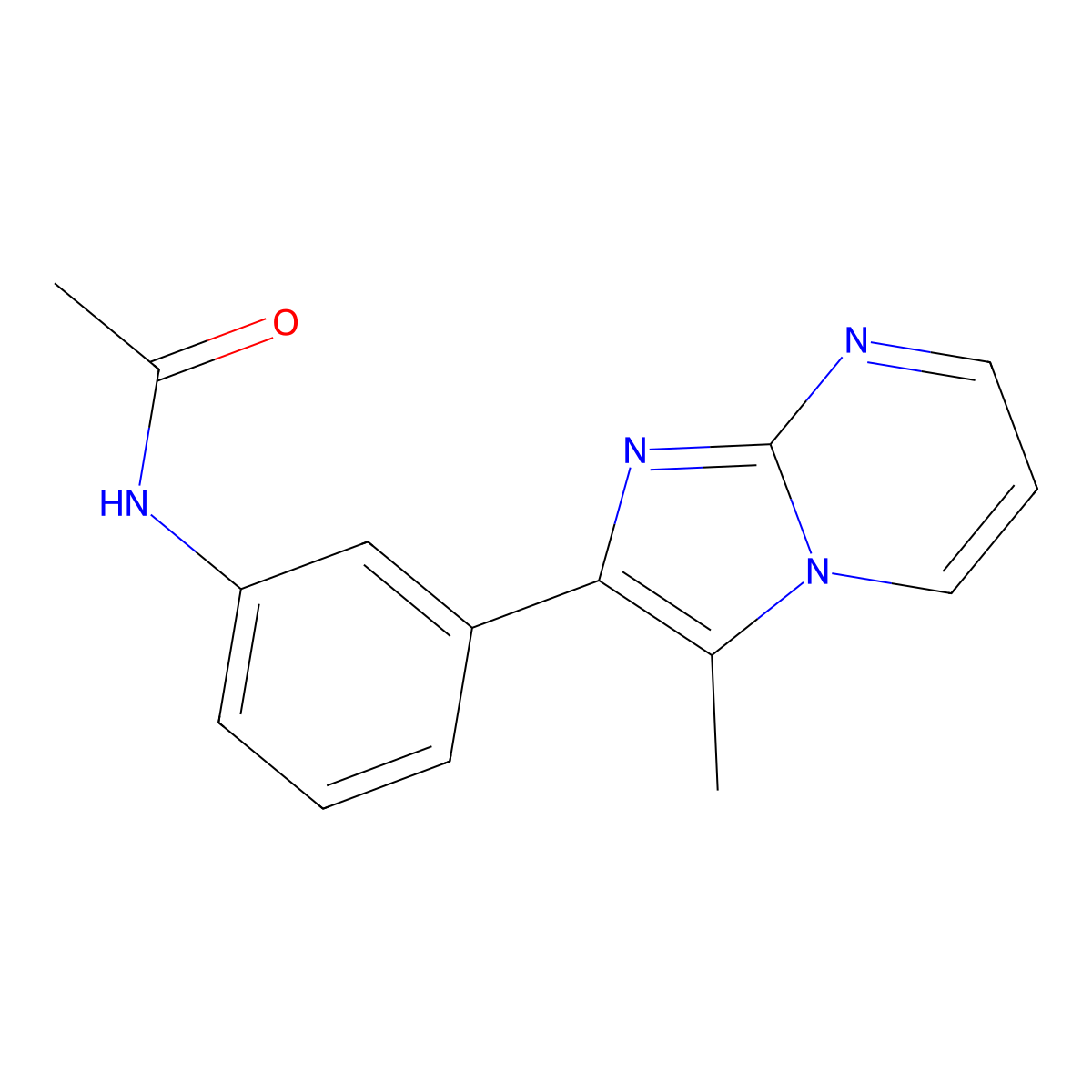 N-(3-(3-methylimidazo[1,2-a]pyrimidin-2-yl)phenyl)acetamide molecular structure, CAS 862811-52-7