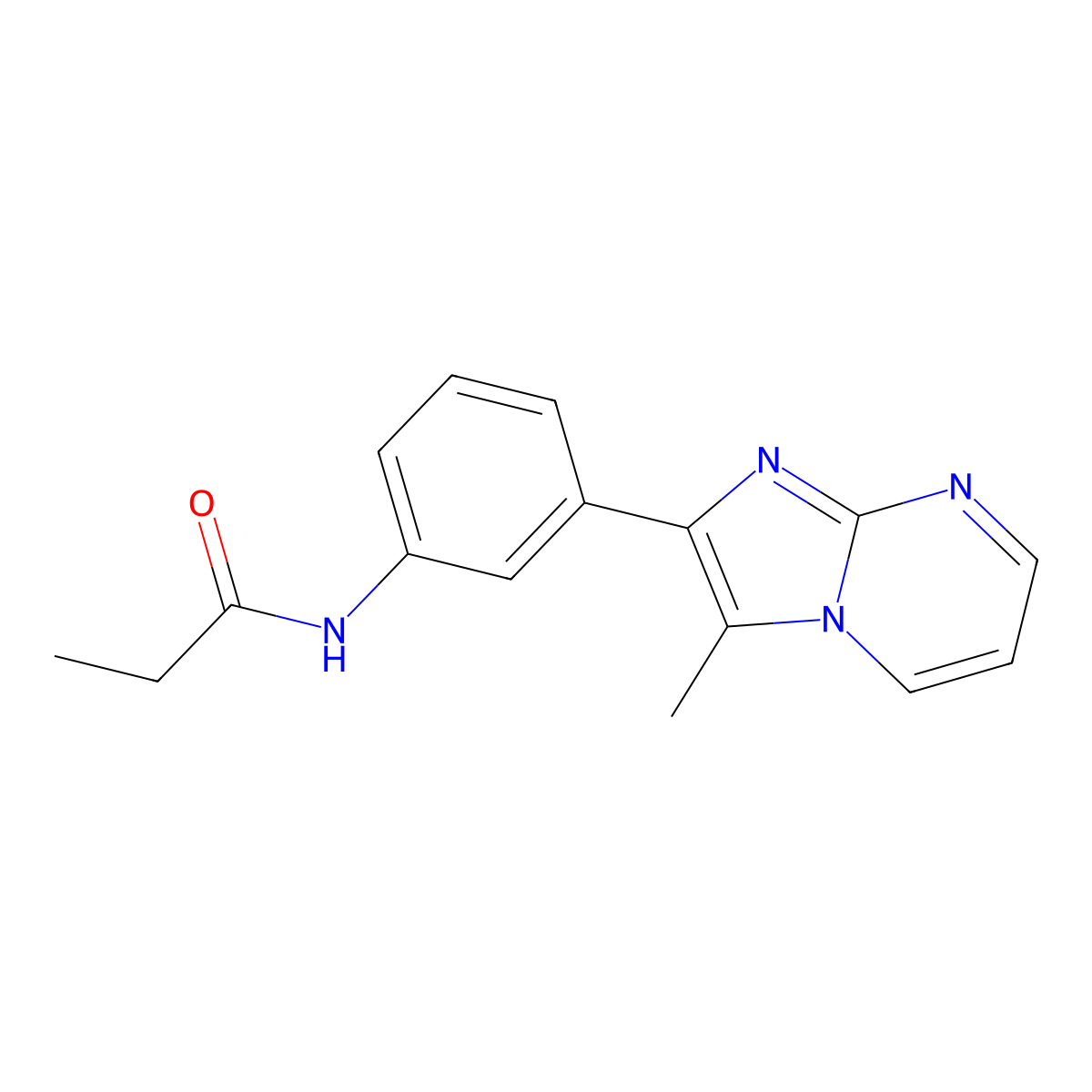 N-(3-(3-methylimidazo[1,2-a]pyrimidin-2-yl)phenyl)propionamide molecular structure, CAS 862811-53-8