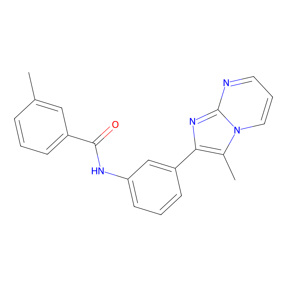 3-methyl-N-(3-(3-methylimidazo[1,2-a]pyrimidin-2-yl)phenyl)benzamide molecular structure, CAS 862811-60-7