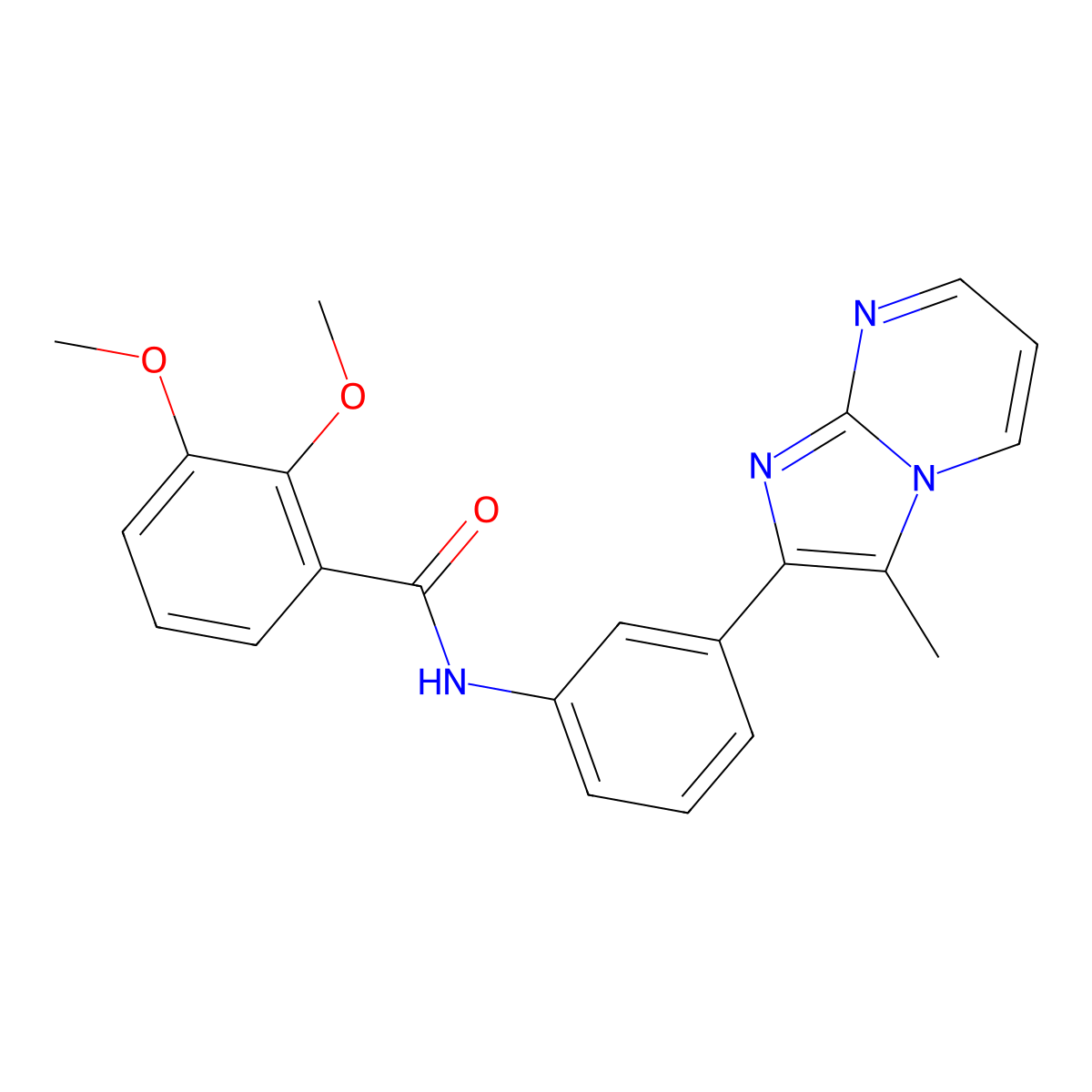 2,3-dimethoxy-N-(3-(3-methylimidazo[1,2-a]pyrimidin-2-yl)phenyl)benzamide molecular structure, CAS 862811-66-3