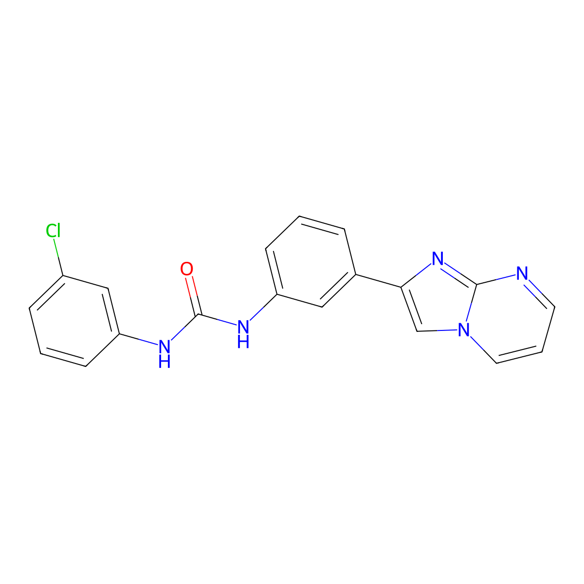 1-(3-Chlorophenyl)-3-(3-{imidazo[1,2-a]pyrimidin-2-yl}phenyl)urea molecular structure, CAS 862811-89-0