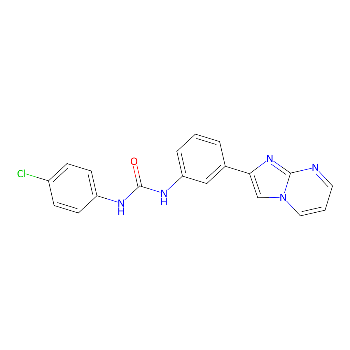 1-(4-Chlorophenyl)-3-(3-{imidazo[1,2-a]pyrimidin-2-yl}phenyl)urea molecular structure, CAS 862811-90-3