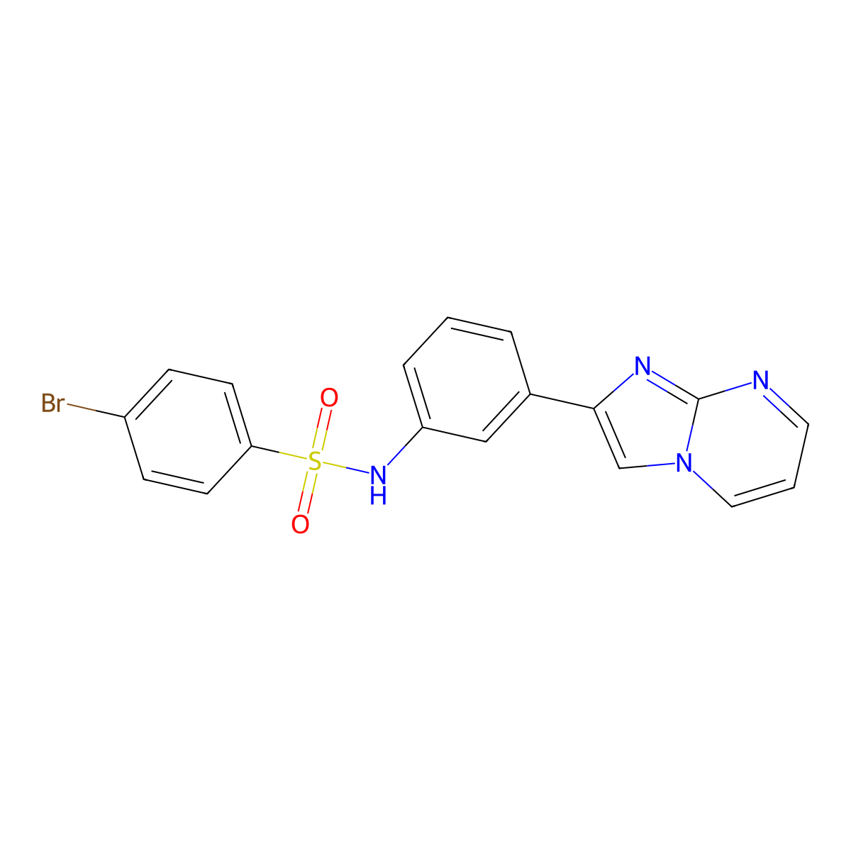4-bromo-N-(3-{imidazo[1,2-a]pyrimidin-2-yl}phenyl)benzene-1-sulfonamide molecular structure, CAS 862812-05-3
