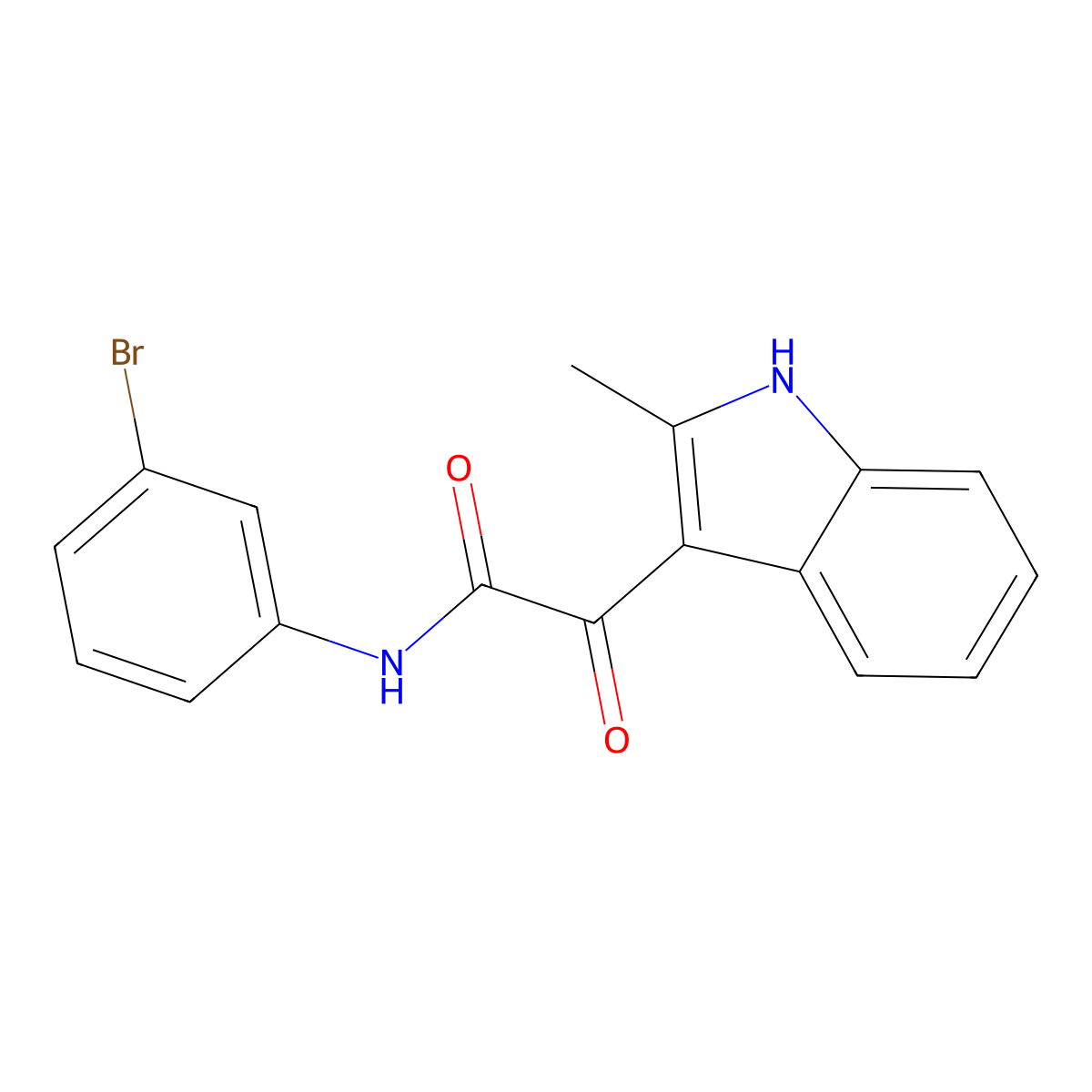 N-(3-bromophenyl)-2-(2-methyl-1H-indol-3-yl)-2-oxoacetamide molecular structure, CAS 862813-49-8