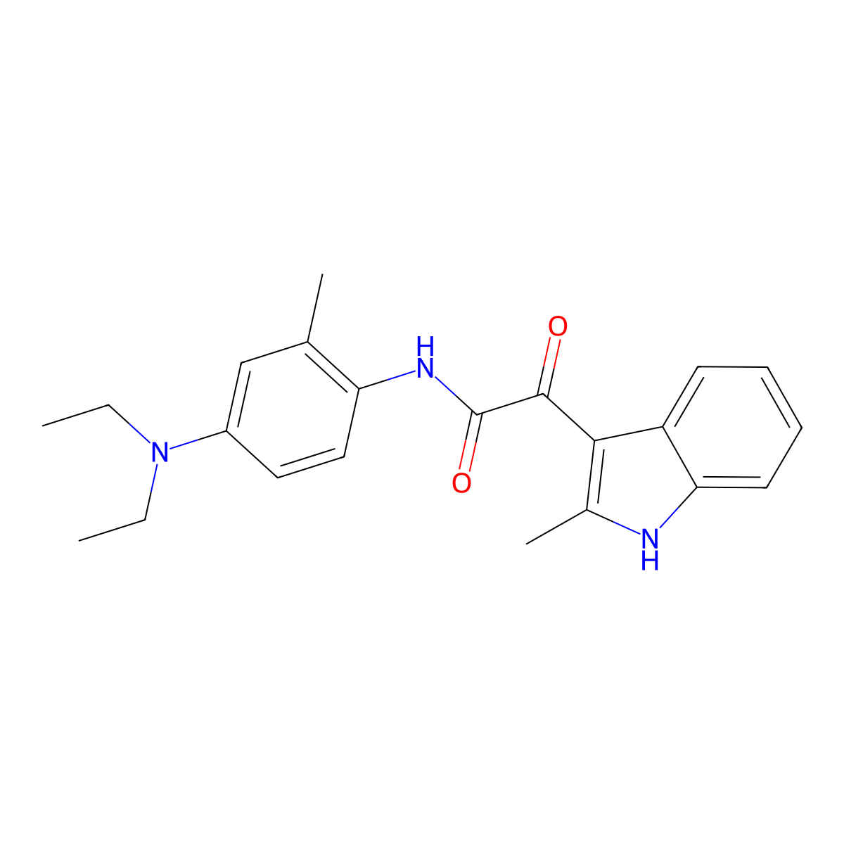 N-[4-(diethylamino)-2-methylphenyl]-2-(2-methyl-1H-indol-3-yl)-2-oxoacetamide molecular structure, CAS 862813-50-1
