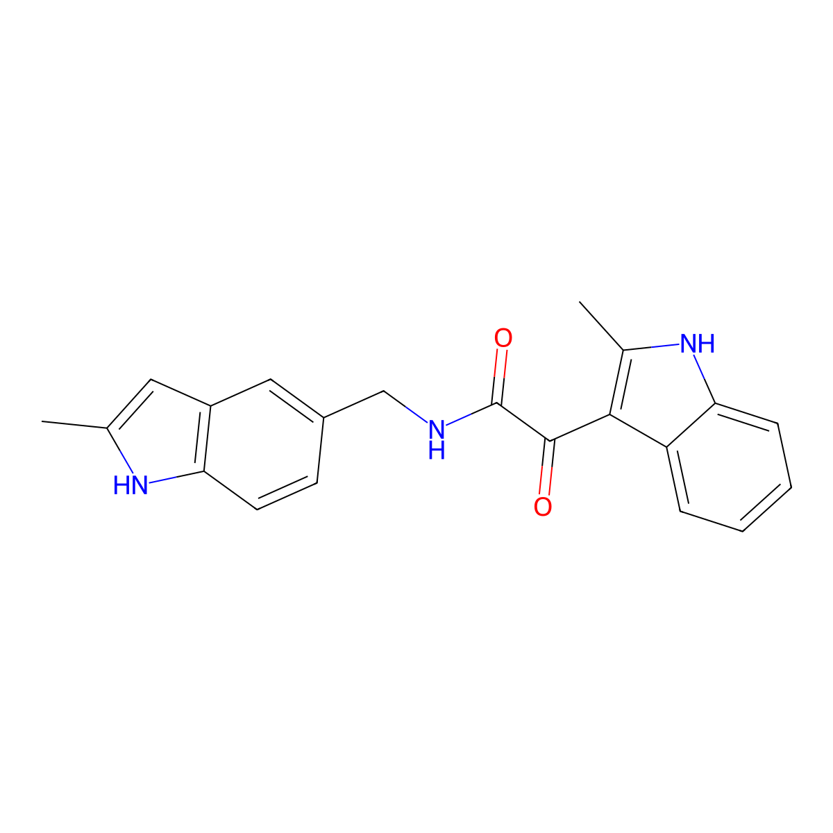 2-(2-methyl-1H-indol-3-yl)-N-[(2-methyl-1H-indol-5-yl)methyl]-2-oxoacetamide molecular structure, CAS 862813-52-3