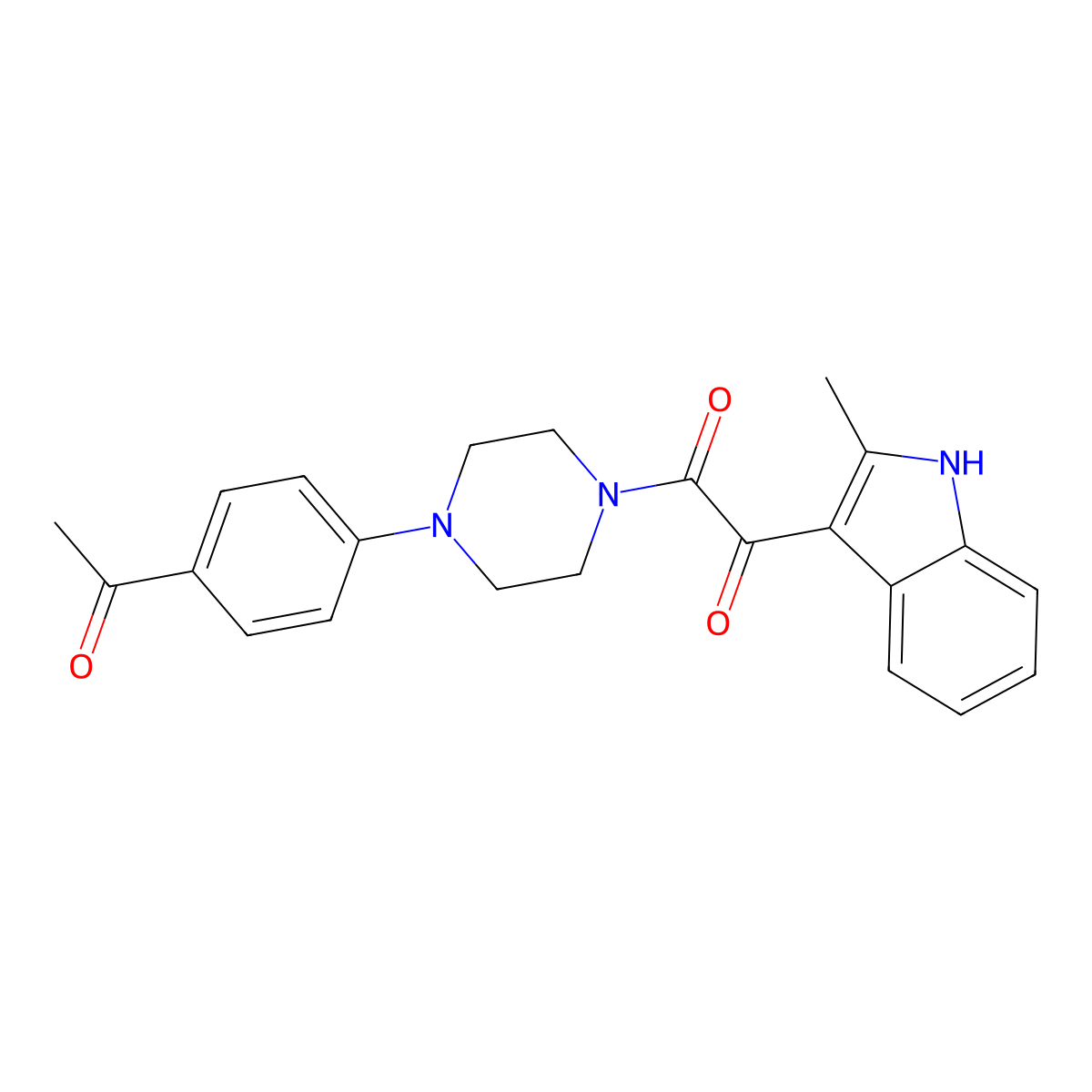 1-[4-(4-acetylphenyl)piperazin-1-yl]-2-(2-methyl-1H-indol-3-yl)ethane-1,2-dione molecular structure, CAS 862813-60-3