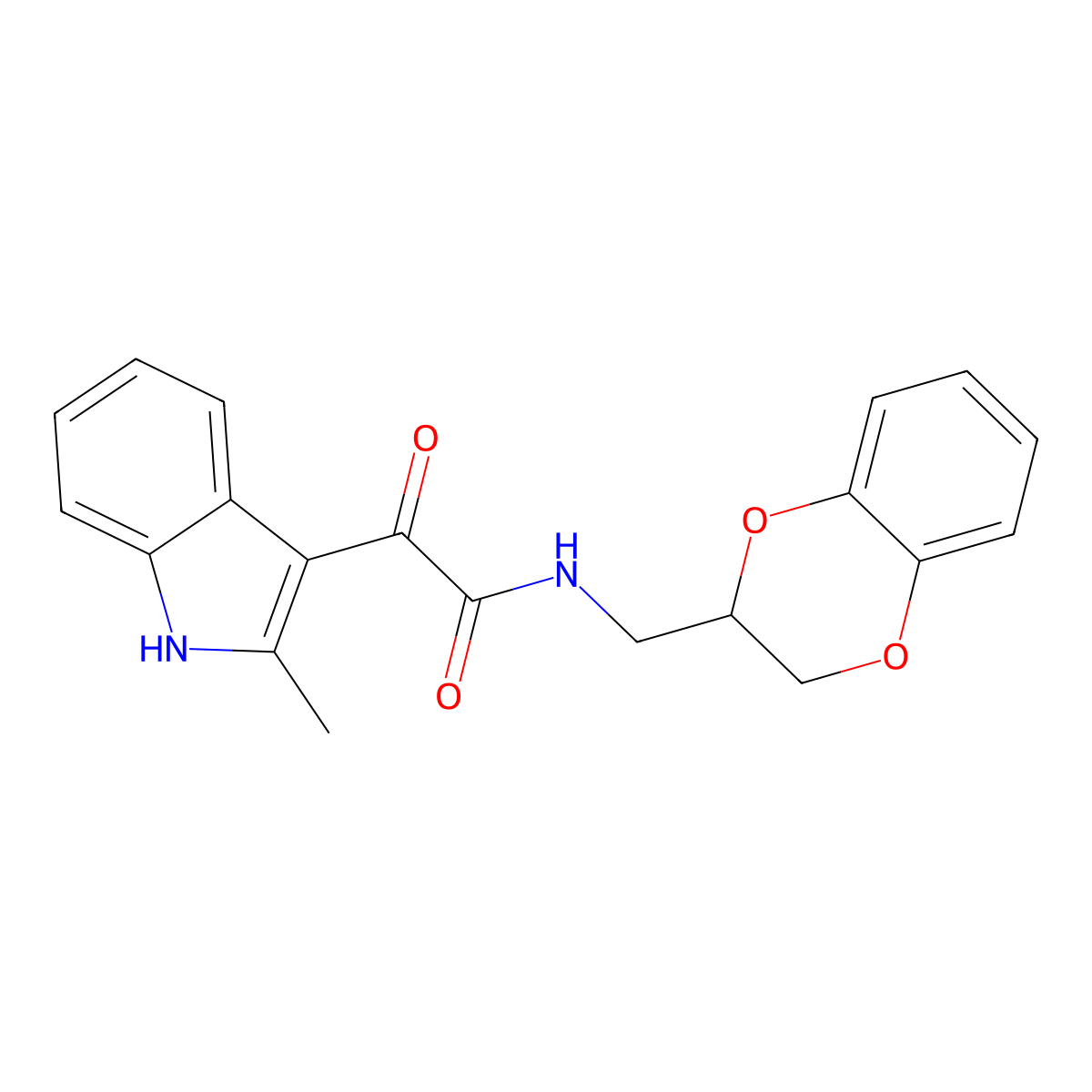 N-((2,3-dihydrobenzo[b][1,4]dioxin-2-yl)methyl)-2-(2-methyl-1H-indol-3-yl)-2-oxoacetamide molecular structure, CAS 862813-61-4