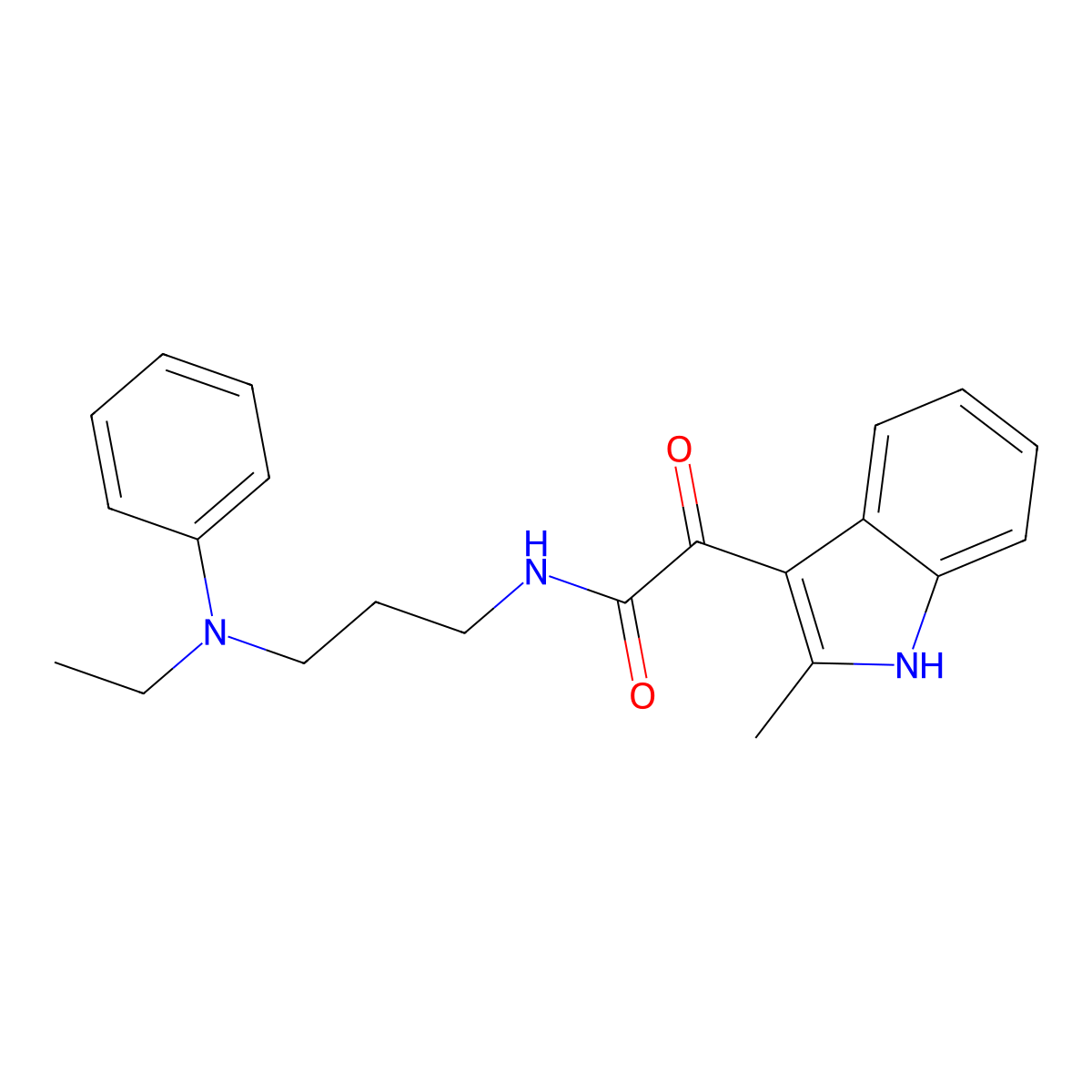 N-{3-[ethyl(phenyl)amino]propyl}-2-(2-methyl-1H-indol-3-yl)-2-oxoacetamide molecular structure, CAS 862813-65-8