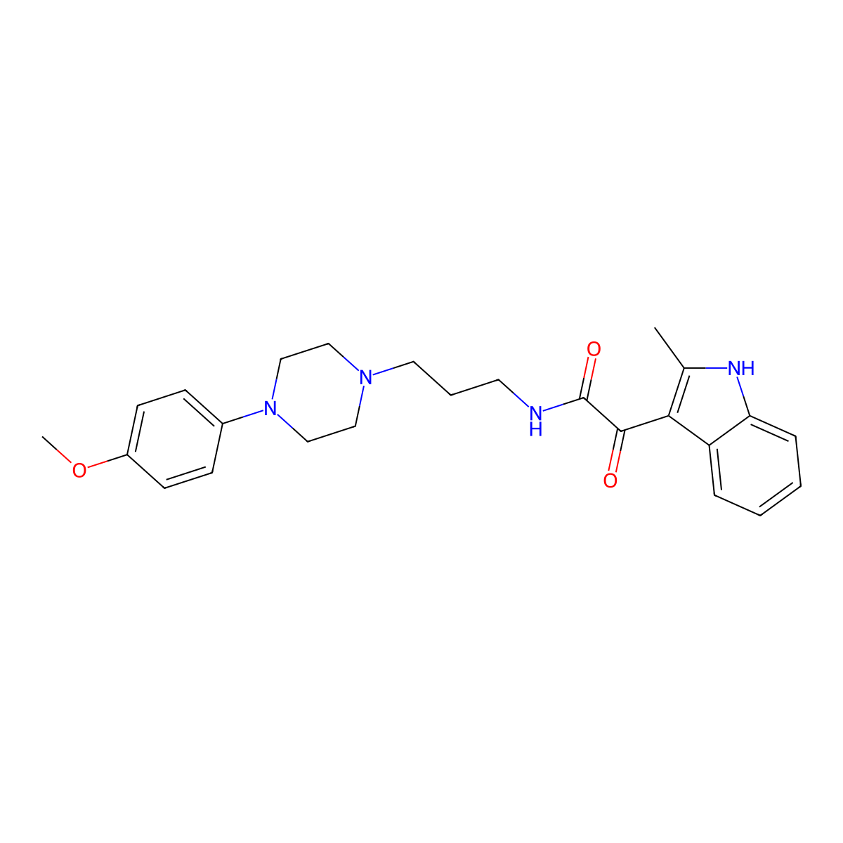 N-{3-[4-(4-methoxyphenyl)piperazin-1-yl]propyl}-2-(2-methyl-1H-indol-3-yl)-2-oxoacetamide molecular structure, CAS 862813-70-5