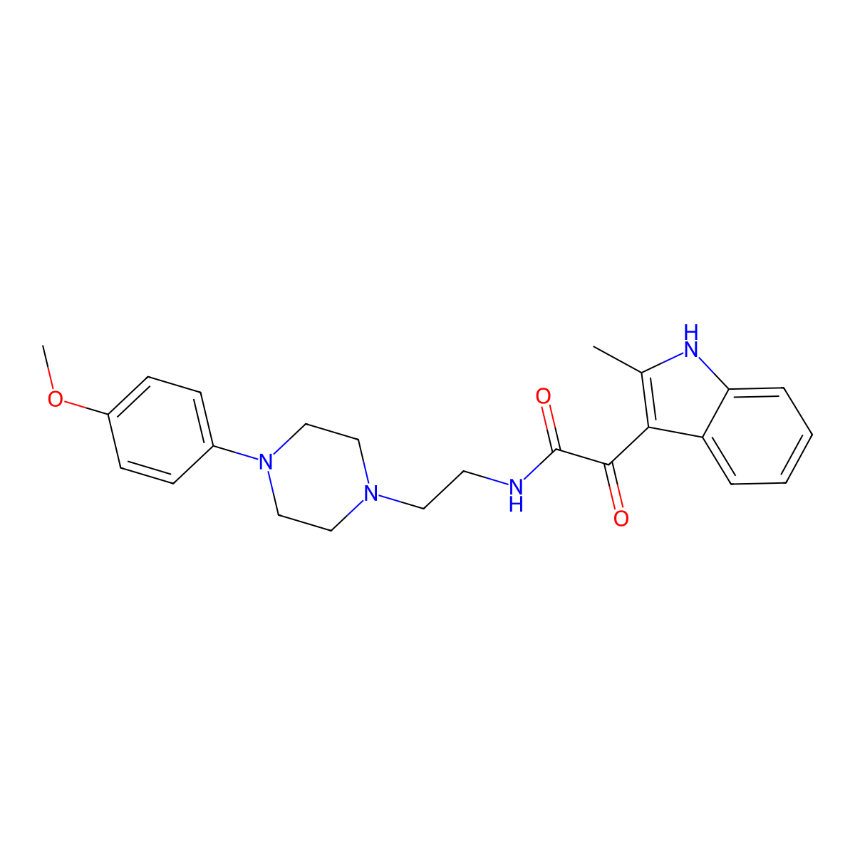N-(2-(4-(4-methoxyphenyl)piperazin-1-yl)ethyl)-2-(2-methyl-1H-indol-3-yl)-2-oxoacetamide molecular structure, CAS 862813-71-6
