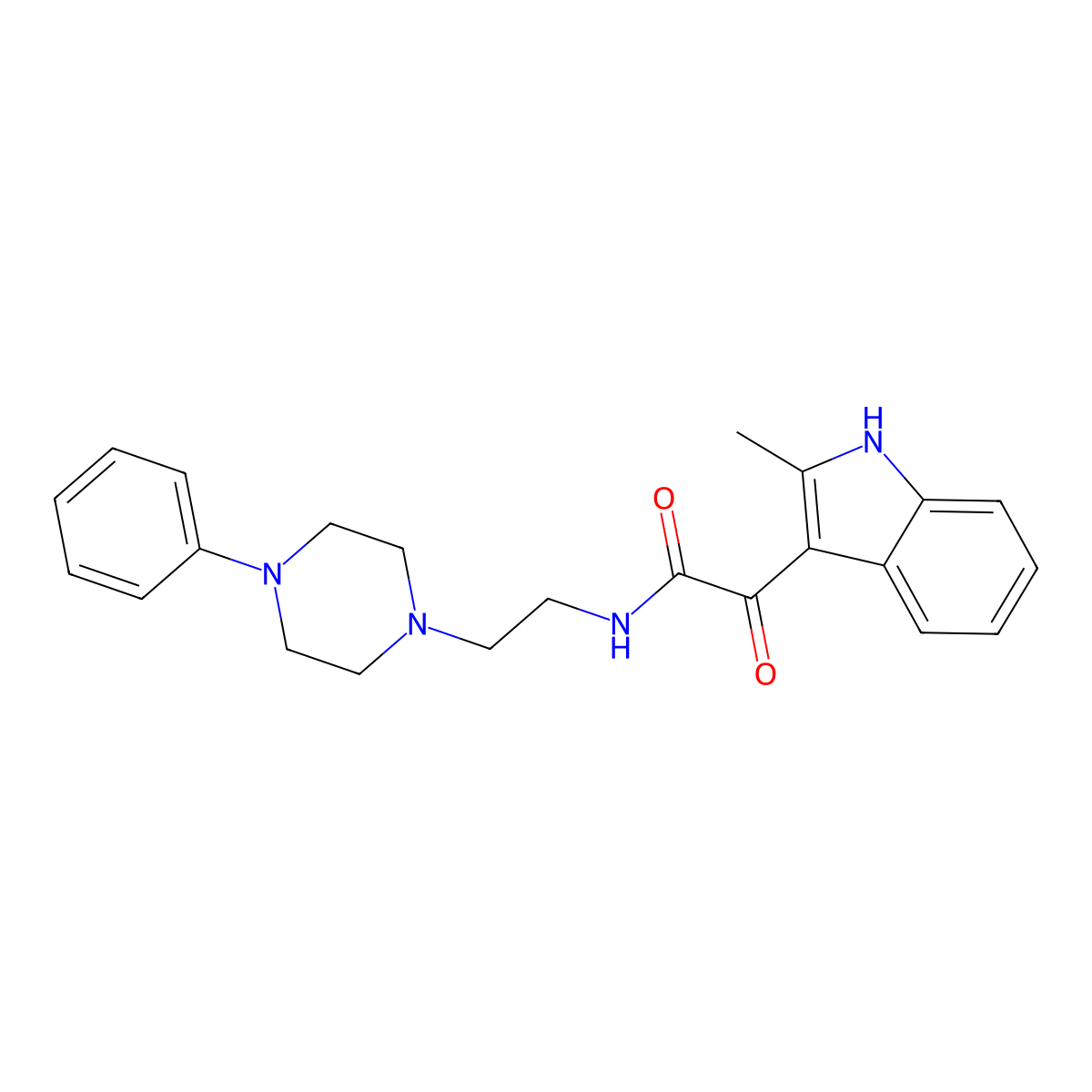 2-(2-methyl-1H-indol-3-yl)-2-oxo-N-[2-(4-phenylpiperazin-1-yl)ethyl]acetamide molecular structure, CAS 862813-72-7