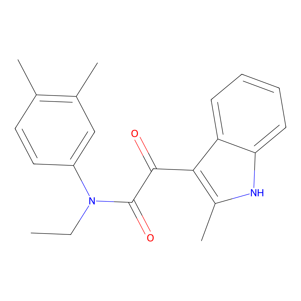 N-(3,4-dimethylphenyl)-N-ethyl-2-(2-methyl-1H-indol-3-yl)-2-oxoacetamide molecular structure, CAS 862813-74-9