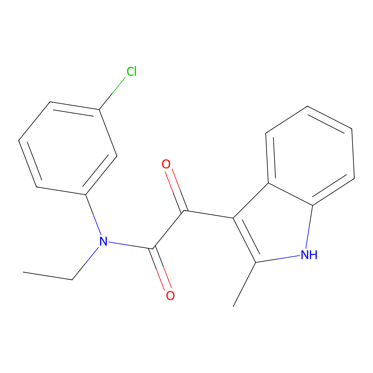 N-(3-chlorophenyl)-N-ethyl-2-(2-methyl-1H-indol-3-yl)-2-oxoacetamide molecular structure, CAS 862813-76-1