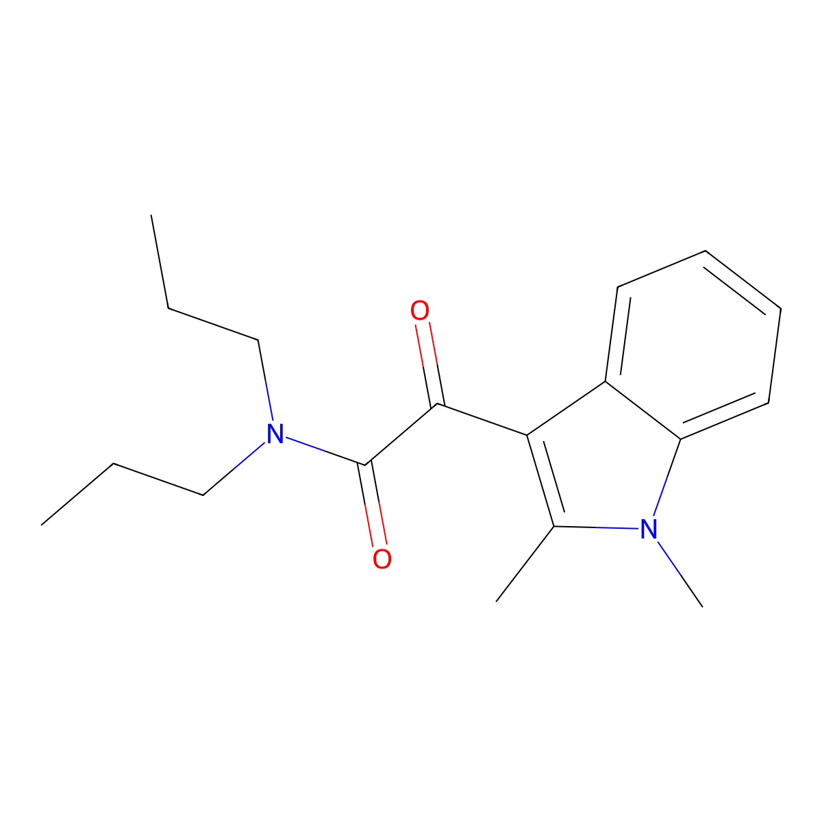 2-(1,2-dimethyl-1H-indol-3-yl)-2-oxo-N,N-dipropylacetamide molecular structure, CAS 862813-79-4
