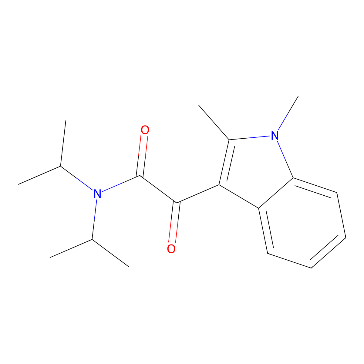 2-(1,2-dimethyl-1H-indol-3-yl)-N,N-diisopropyl-2-oxoacetamide molecular structure, CAS 862813-80-7