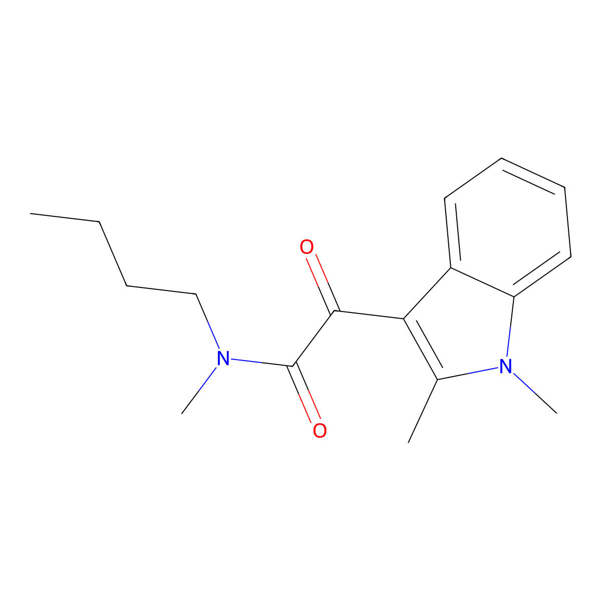 N-butyl-2-(1,2-dimethyl-1H-indol-3-yl)-N-methyl-2-oxoacetamide molecular structure, CAS 862813-82-9