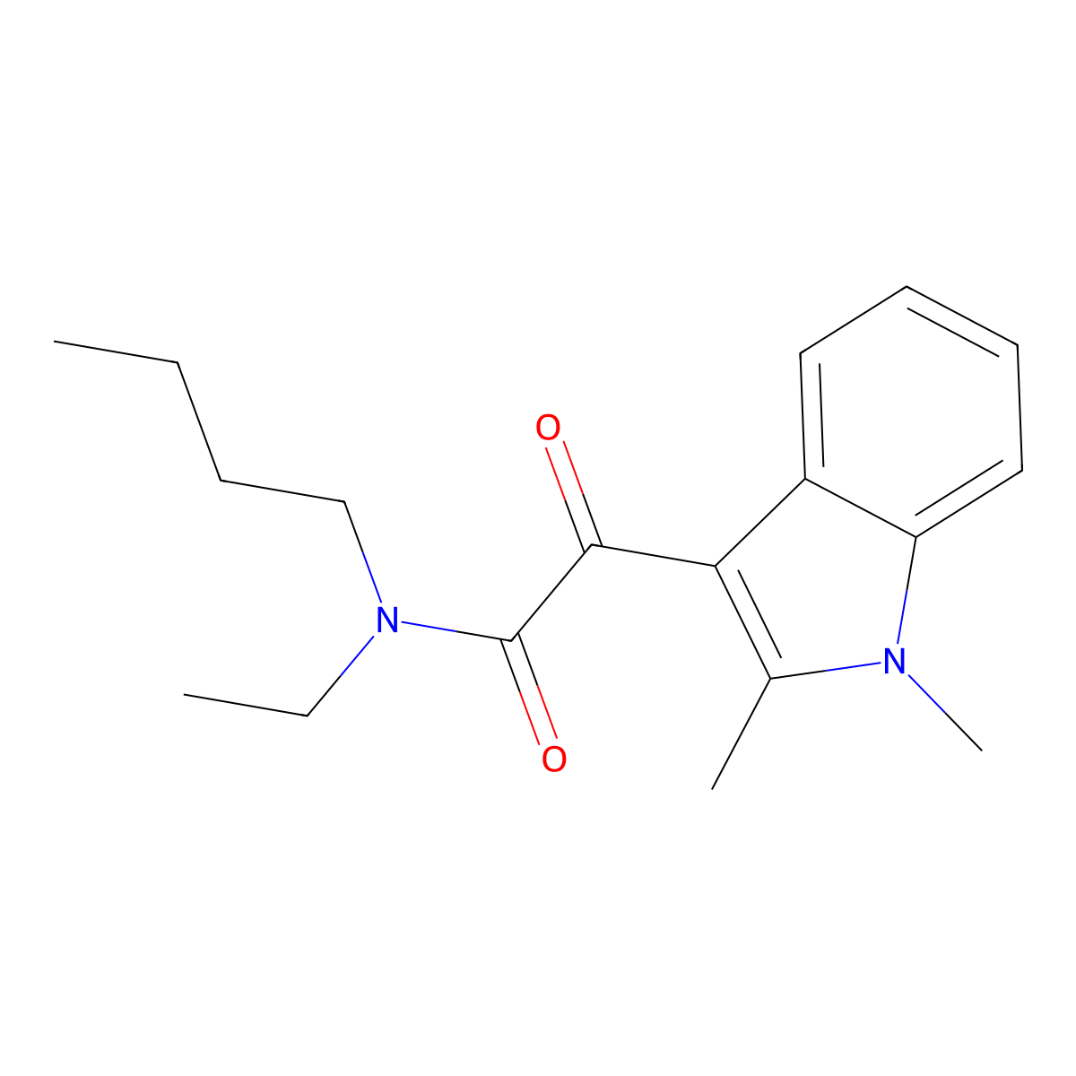 N-butyl-2-(1,2-dimethyl-1H-indol-3-yl)-N-ethyl-2-oxoacetamide molecular structure, CAS 862813-84-1