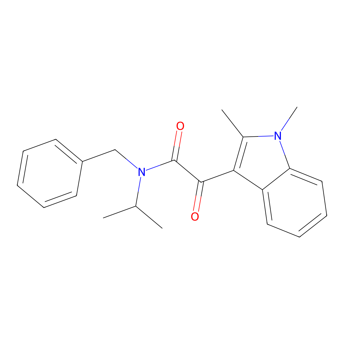 N-benzyl-2-(1,2-dimethyl-1H-indol-3-yl)-N-isopropyl-2-oxoacetamide molecular structure, CAS 862813-88-5
