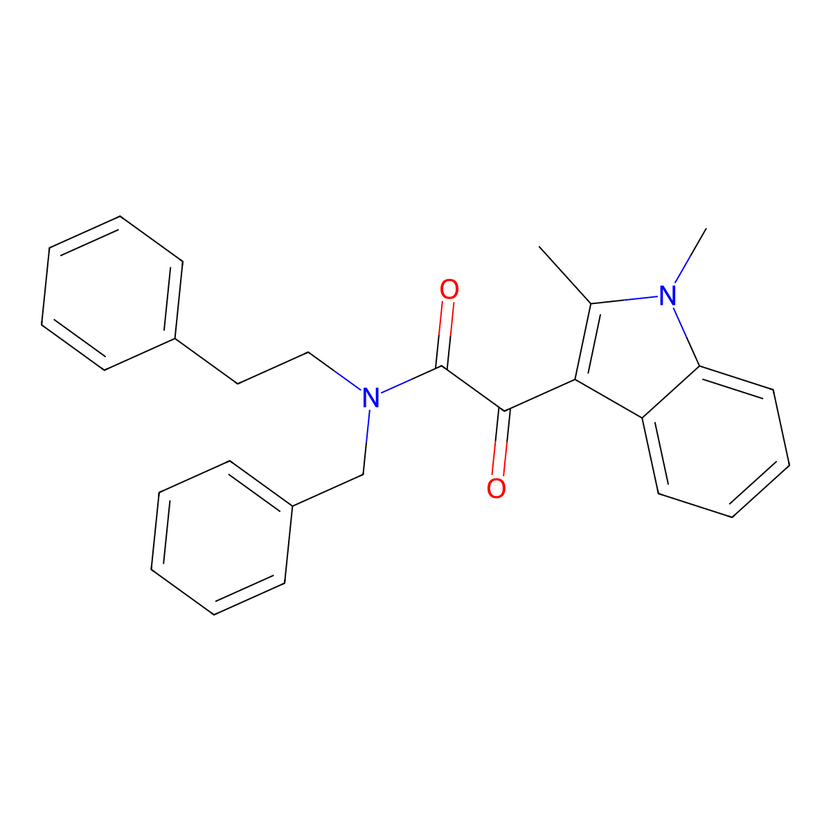 N-benzyl-2-(1,2-dimethyl-1H-indol-3-yl)-2-oxo-N-phenethylacetamide molecular structure, CAS 862813-90-9