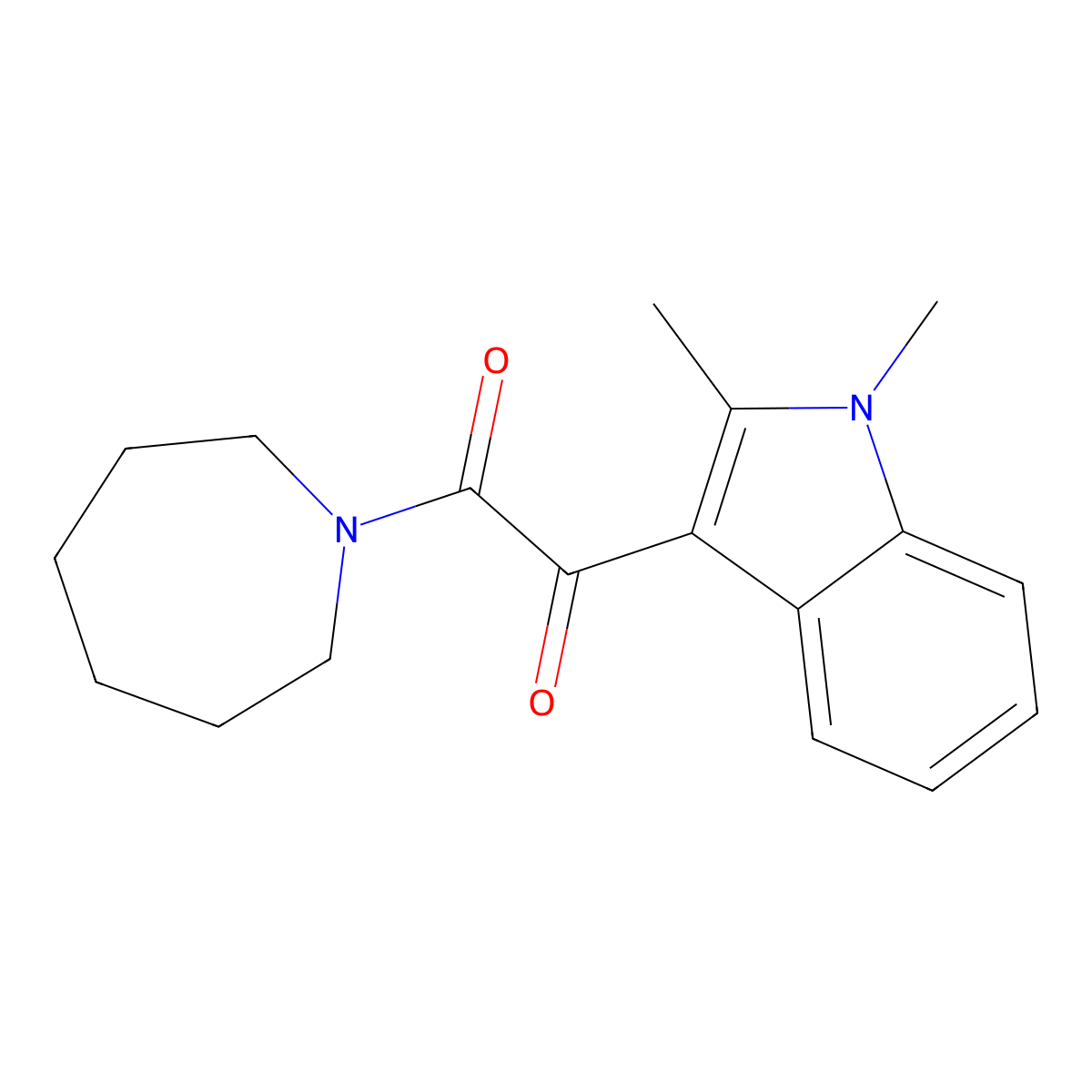1-(azepan-1-yl)-2-(1,2-dimethyl-1H-indol-3-yl)ethane-1,2-dione molecular structure, CAS 862813-91-0