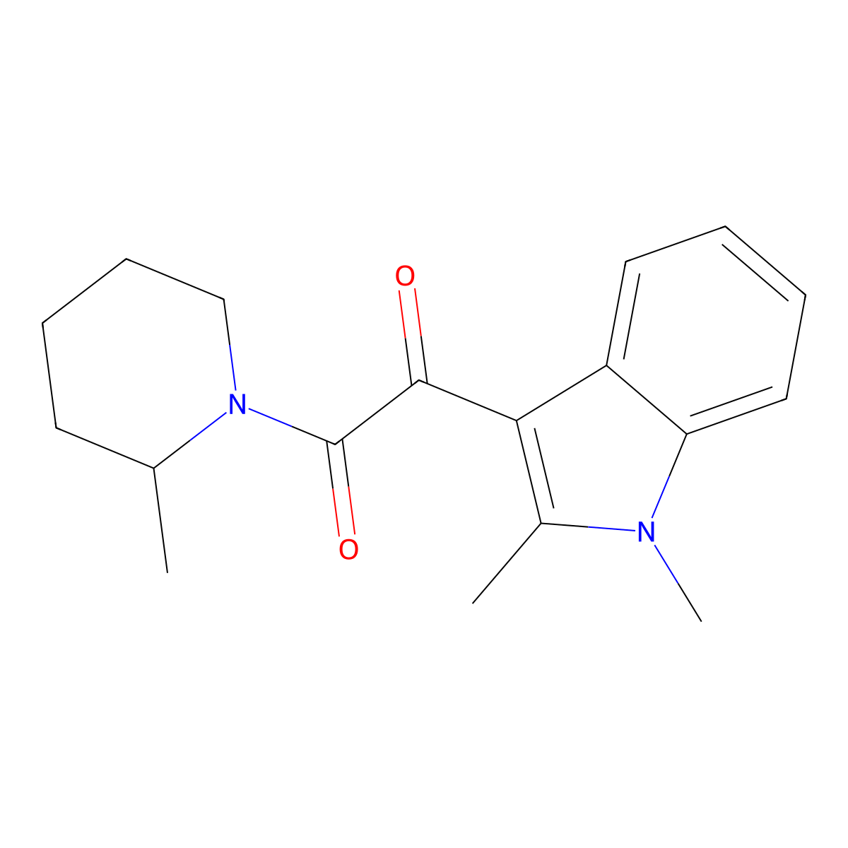 1-(1,2-dimethyl-1H-indol-3-yl)-2-(2-methylpiperidin-1-yl)ethane-1,2-dione molecular structure, CAS 862813-96-5
