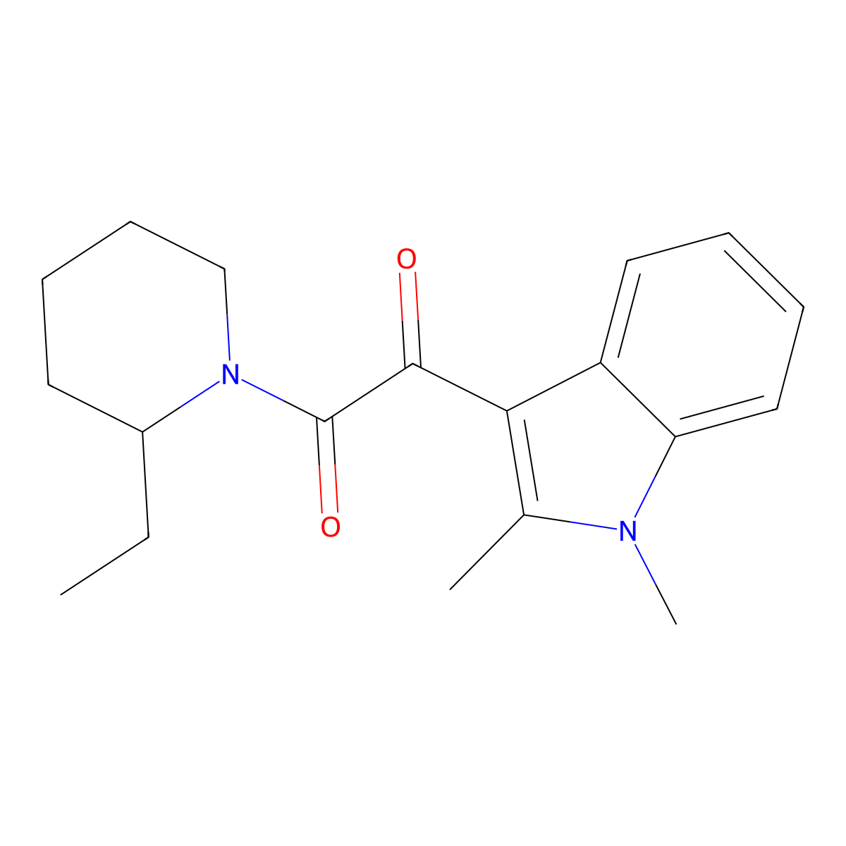 1-(1,2-dimethyl-1H-indol-3-yl)-2-(2-ethylpiperidin-1-yl)ethane-1,2-dione molecular structure, CAS 862814-00-4