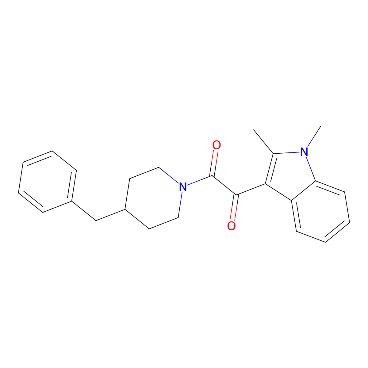 1-(4-benzylpiperidin-1-yl)-2-(1,2-dimethyl-1H-indol-3-yl)ethane-1,2-dione molecular structure, CAS 862814-04-8