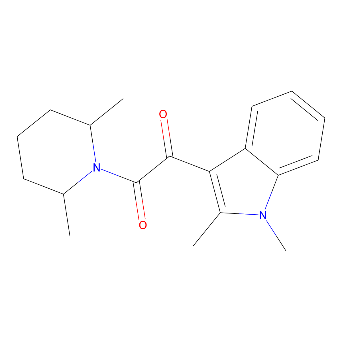 1-(1,2-dimethyl-1H-indol-3-yl)-2-(2,6-dimethylpiperidin-1-yl)ethane-1,2-dione molecular structure, CAS 862814-05-9