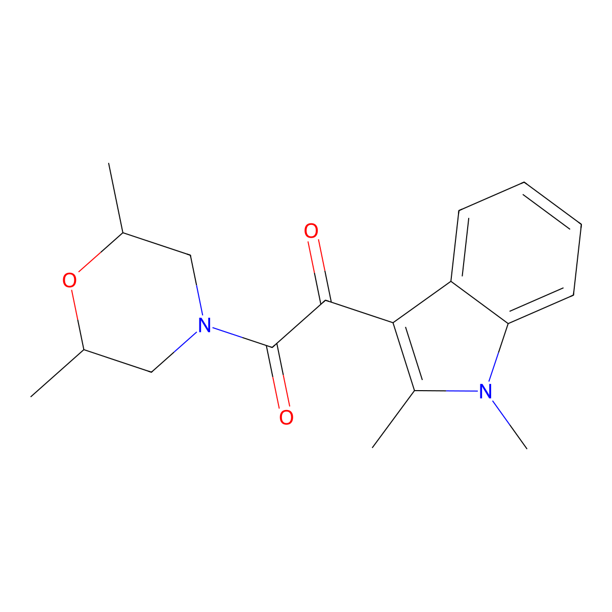 1-(1,2-dimethyl-1H-indol-3-yl)-2-(2,6-dimethylmorpholino)ethane-1,2-dione molecular structure, CAS 862814-09-3