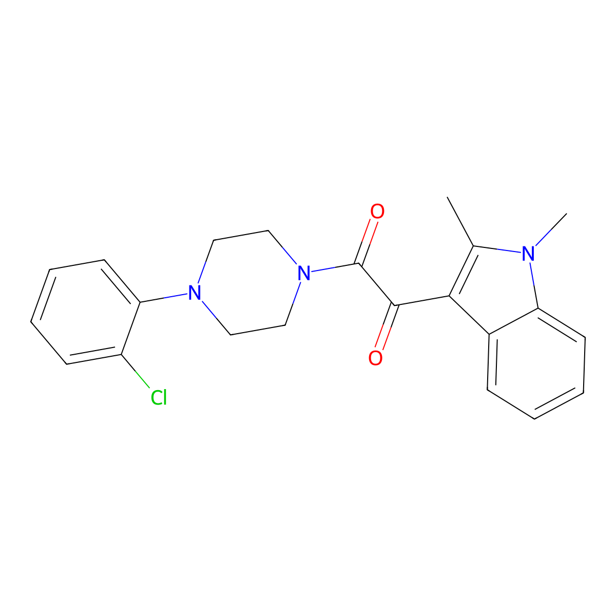 1-[4-(2-chlorophenyl)piperazin-1-yl]-2-(1,2-dimethyl-1H-indol-3-yl)ethane-1,2-dione molecular structure, CAS 862814-16-2