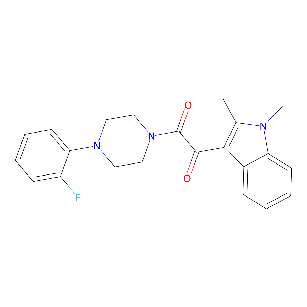 1-(1,2-Dimethylindol-3-yl)-2-[4-(2-fluorophenyl)piperazin-1-yl]ethane-1,2-dione molecular structure, CAS 862814-18-4