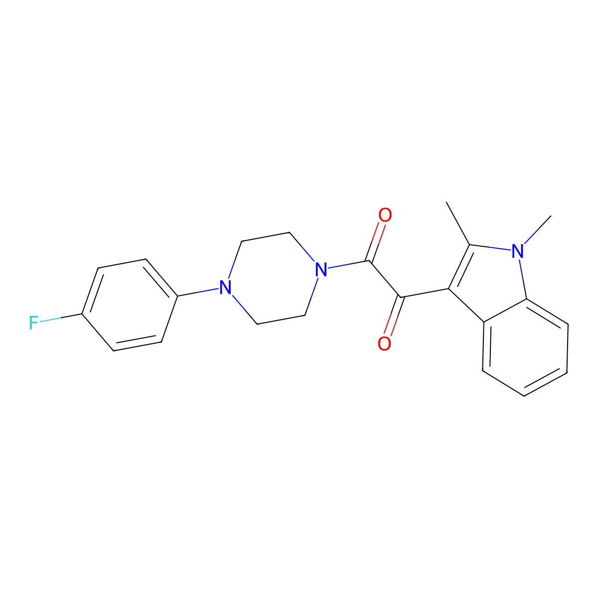 1-(1,2-dimethyl-1H-indol-3-yl)-2-(4-(4-fluorophenyl)piperazin-1-yl)ethane-1,2-dione molecular structure, CAS 862814-19-5