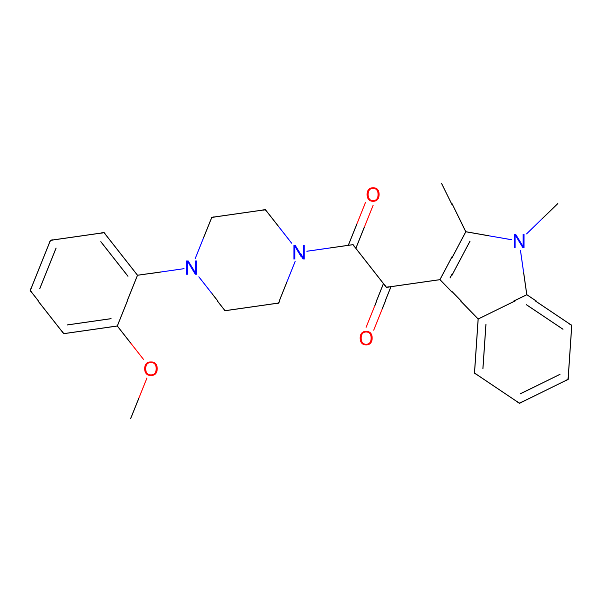1-(1,2-Dimethylindol-3-yl)-2-[4-(2-methoxyphenyl)piperazin-1-yl]ethane-1,2-dione molecular structure, CAS 862814-21-9